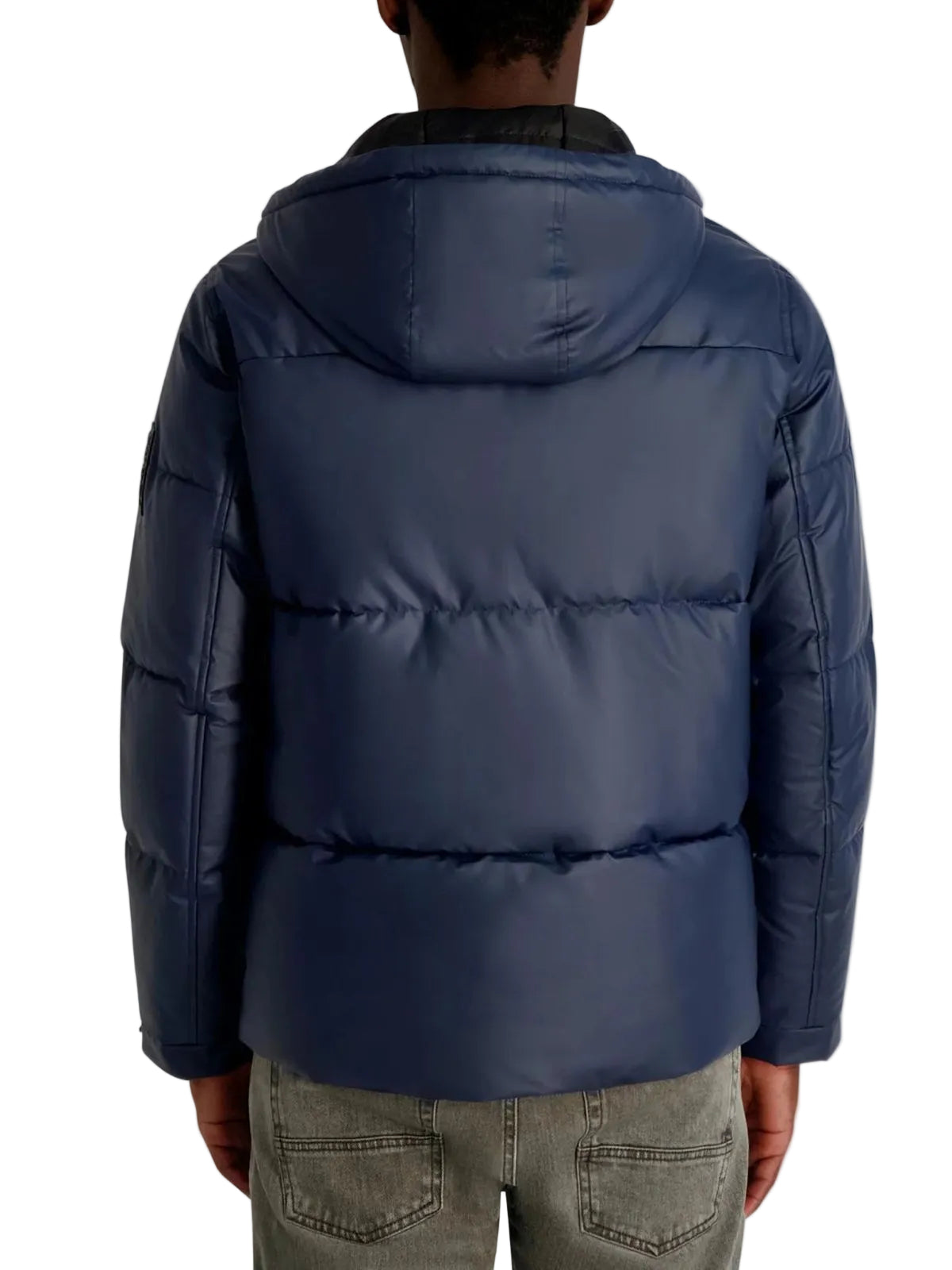 KARL LAGERFELD Puffer jacket with hood and large pockets Men Jacket _ Dark Navy
