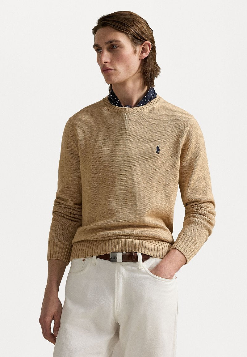 Ralph Lauren Men’s Classic Camel Crewneck Knit Sweater