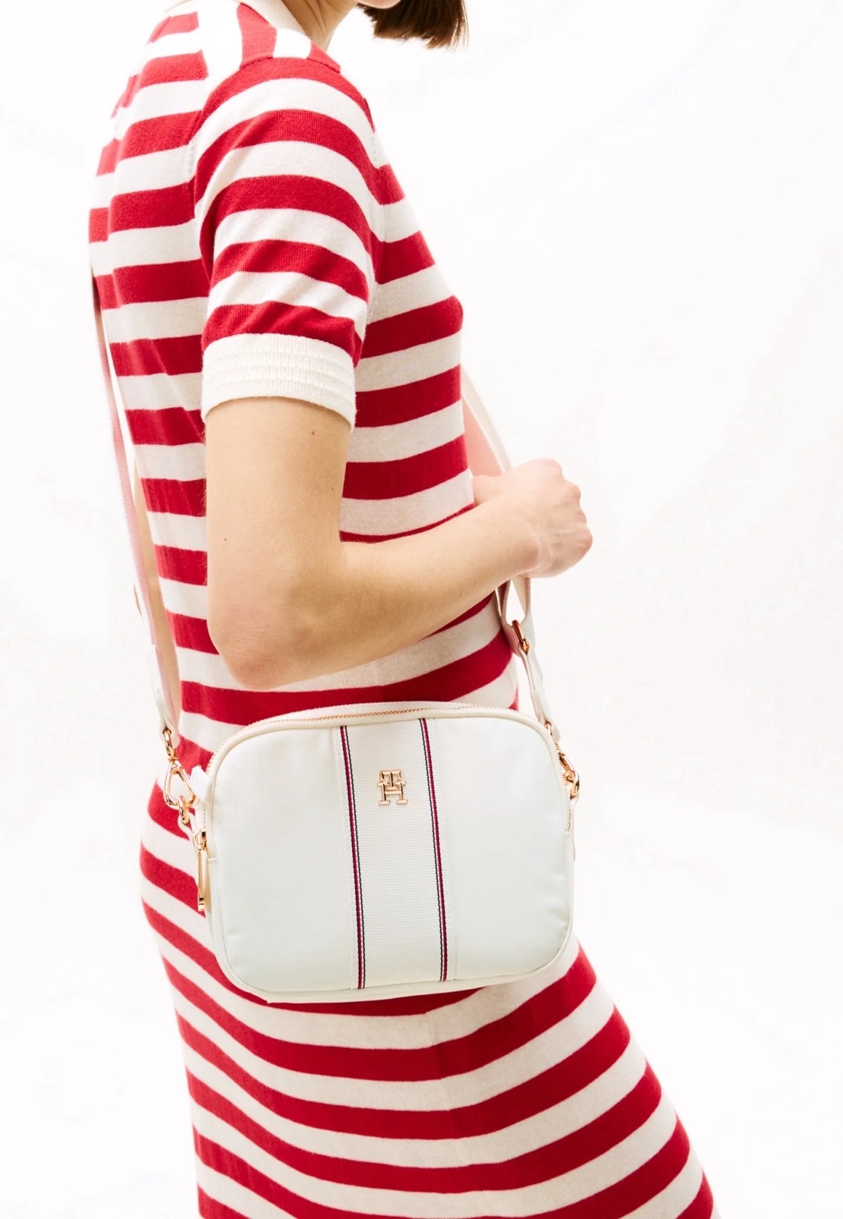 Tommy Hilfiger Monogram Crossbody Camera Bag Women – Cream