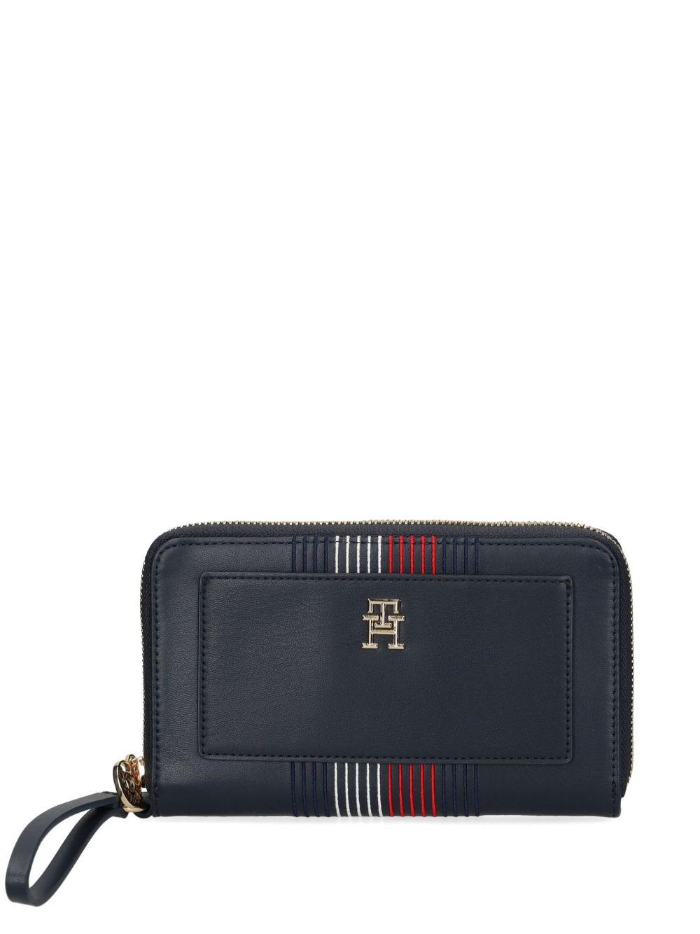 Tommy Hilfiger Women’s Navy Zip-Around Wallet – Classic Stripe Detail