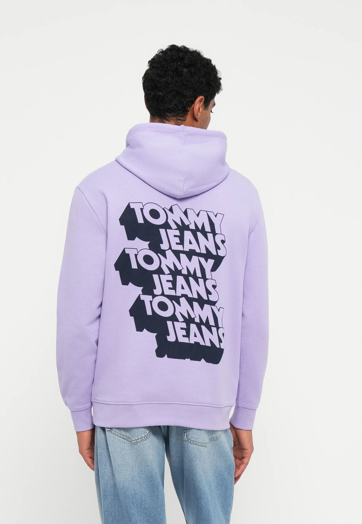 Tommy Jeans Stack Logo Back Graphic Hoodie Men Purple (BH)