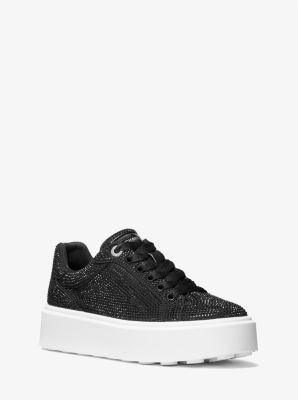 Michael Kors Women’s Black Crystal-Embellished Platform Sneakers