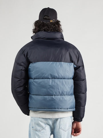 Hollister Men’s Colorblock Puffer Jacket – Black & Blue