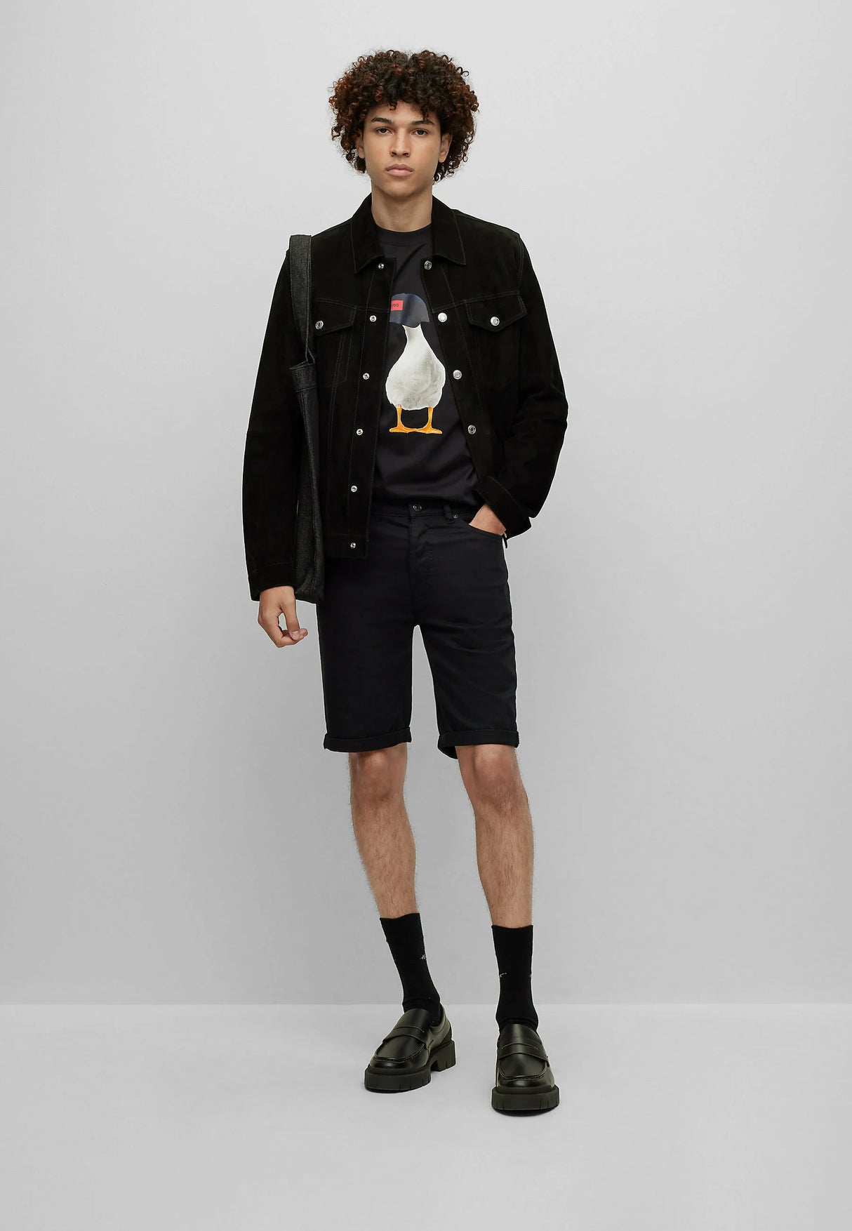 Hugo Boss Men's black denim Shorts