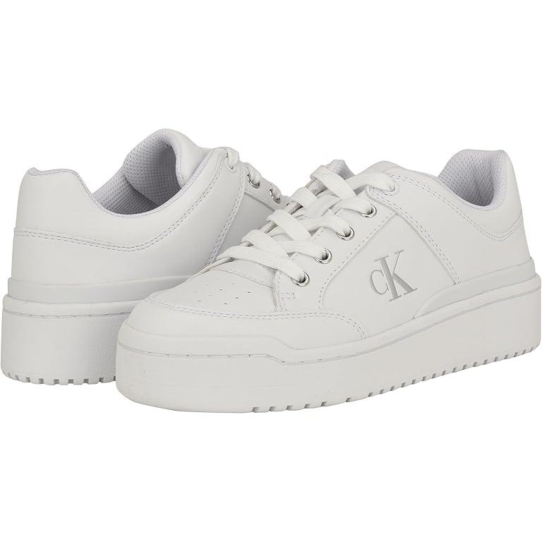 This is a pair of Calvin Klein Alondra platform sneakers in white.
Women's