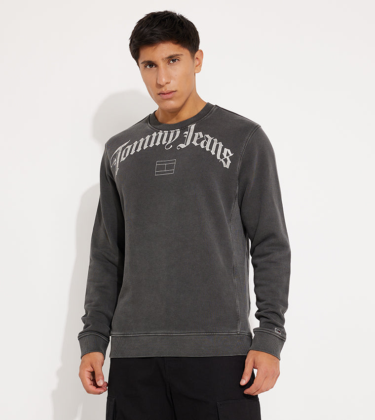 Tommy Jeans Sweatshirt Round Neck Men Grey (BH)