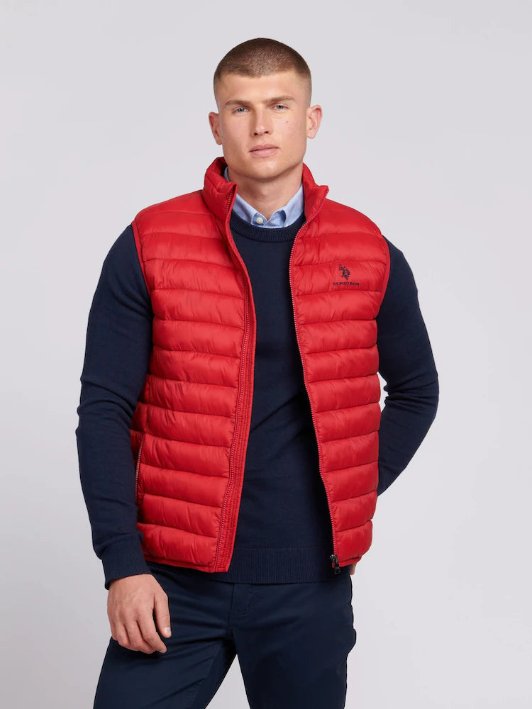 U.S POLO Red QUILTED Men's VEST (Ah-USA)