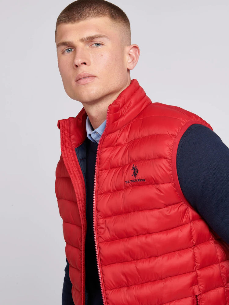 U.S POLO Red QUILTED Men's VEST (Ah-USA)