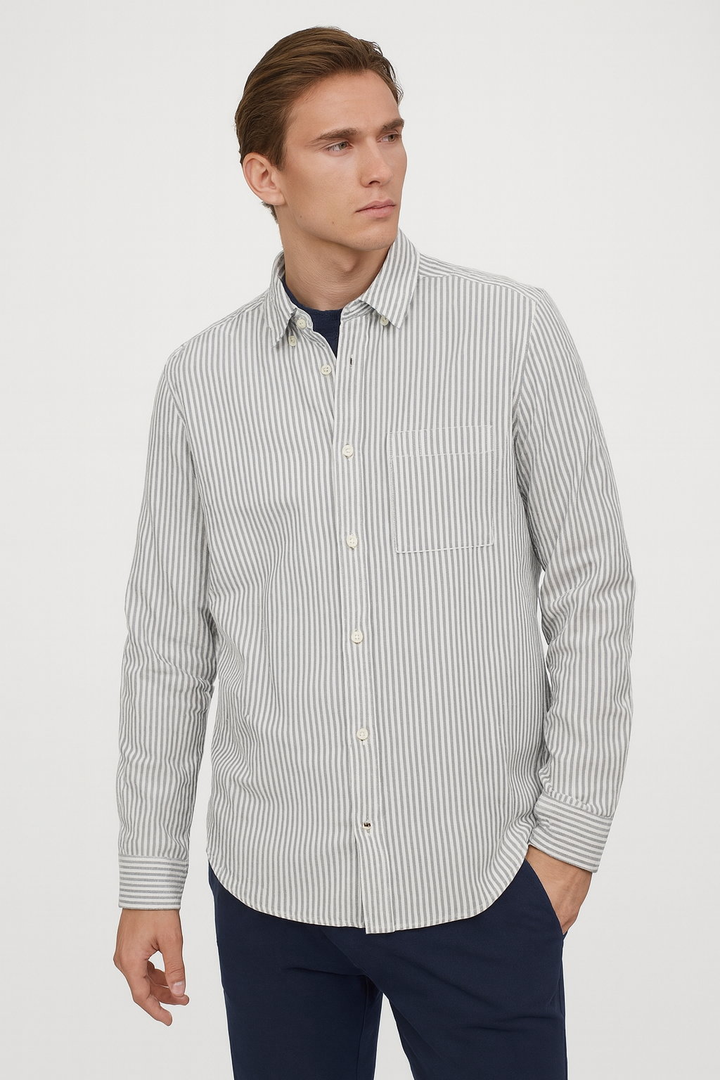 Only & Sons Men’s Striped Long-Sleeve Shirt