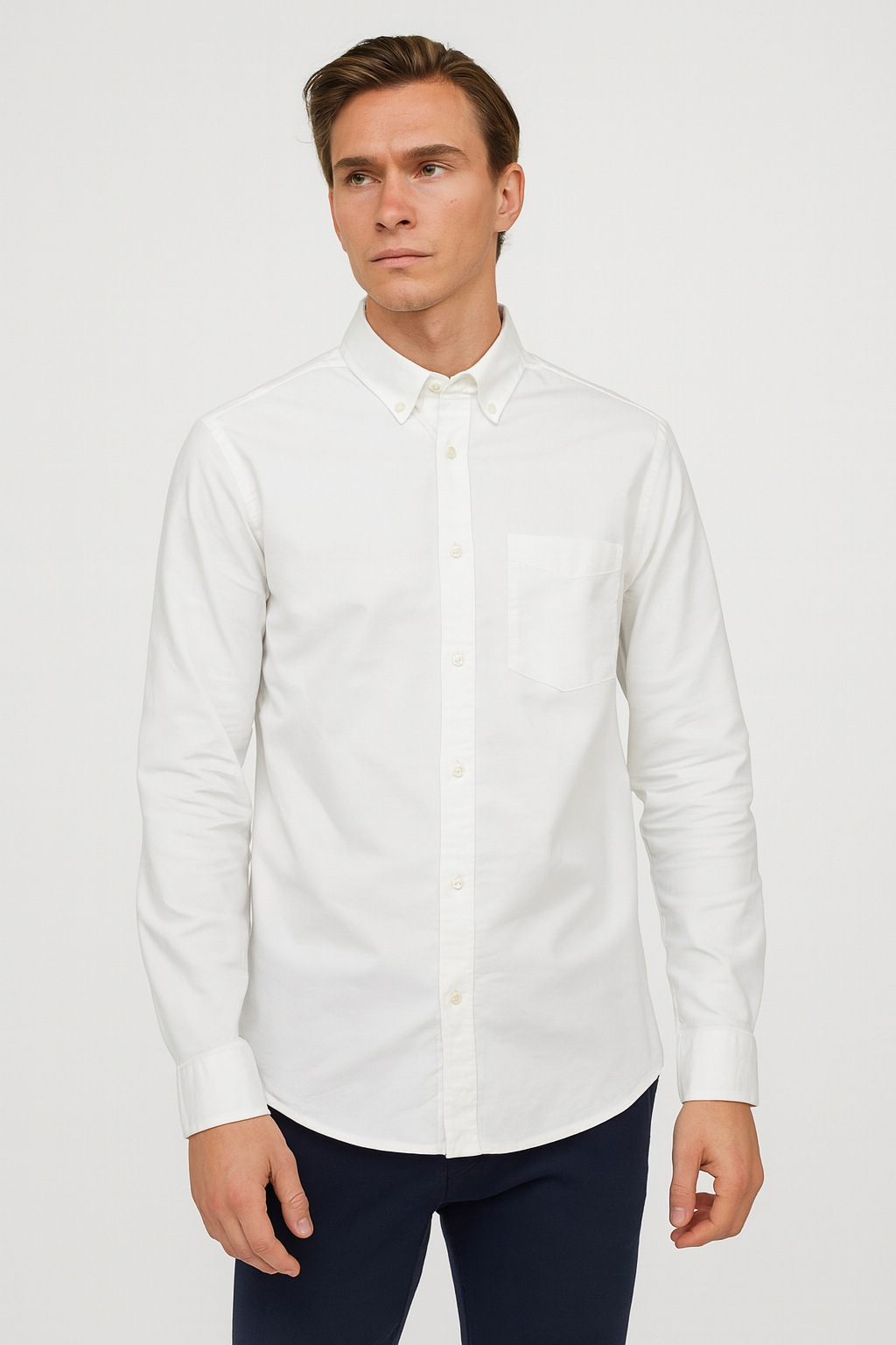 Only & Sons Men’s Classic White Button-Down Shirt