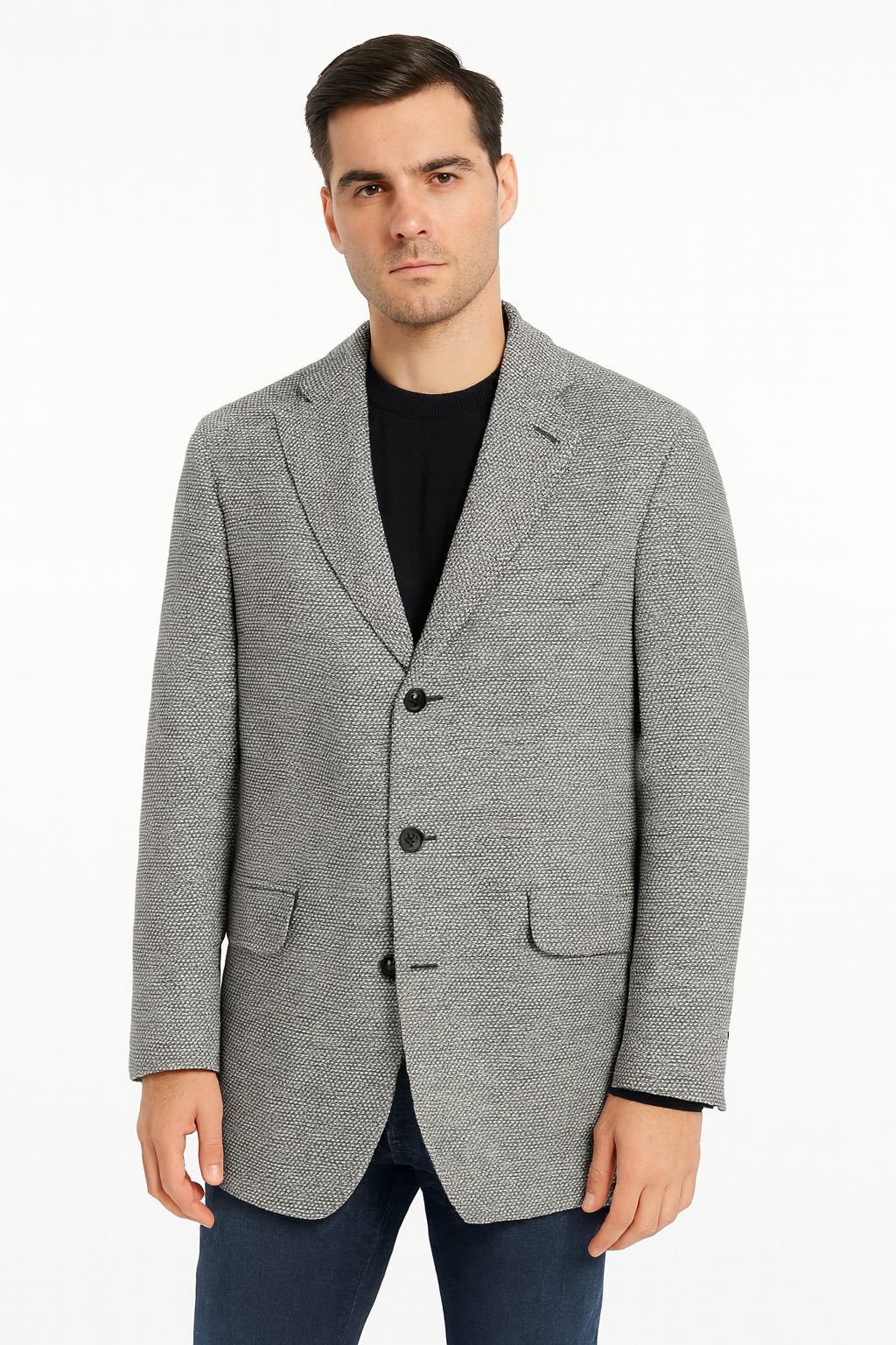 Racing Green Classic Grey Textured Blazer for Men