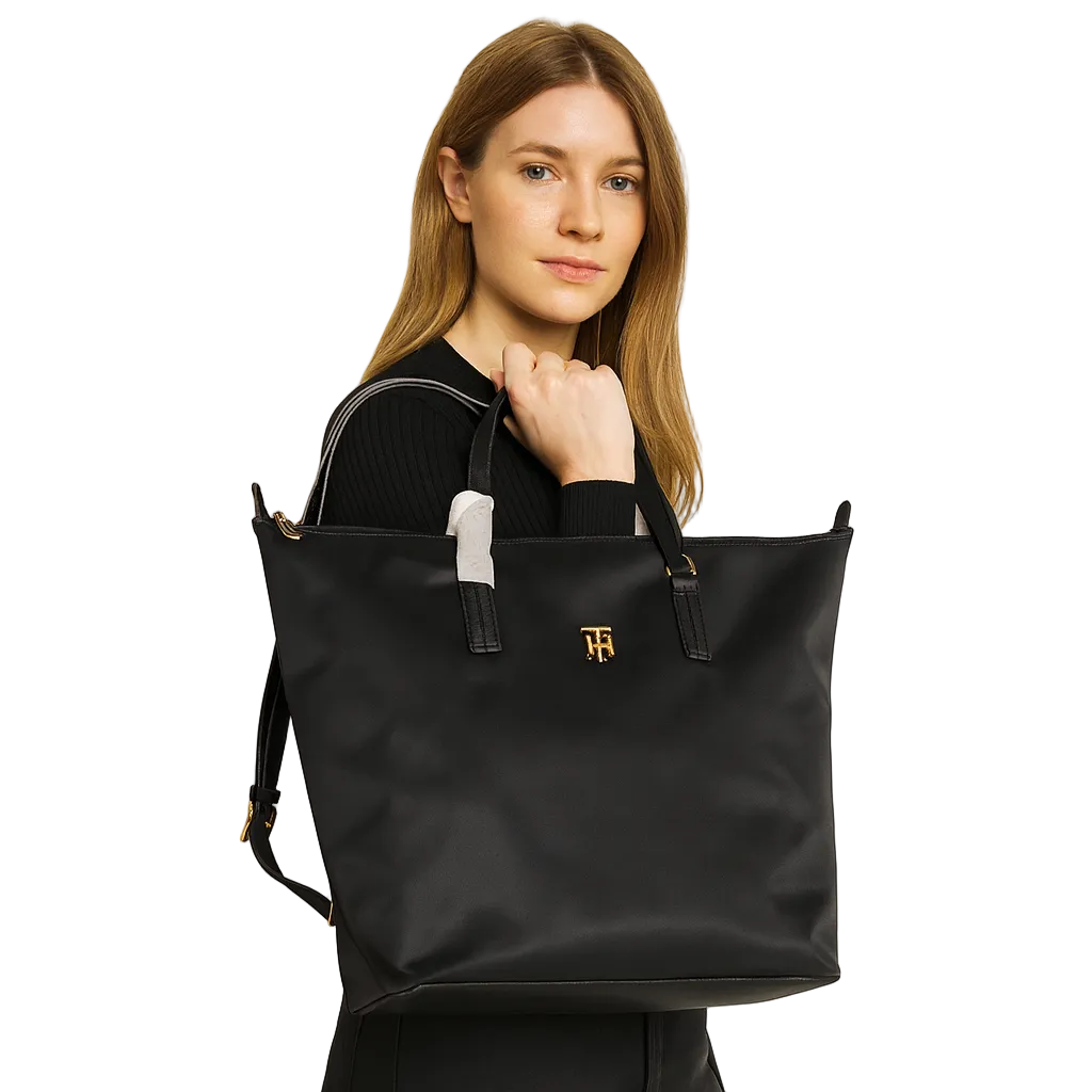 Tommy Hilfiger Black Tote Bag – Timeless Everyday Essential