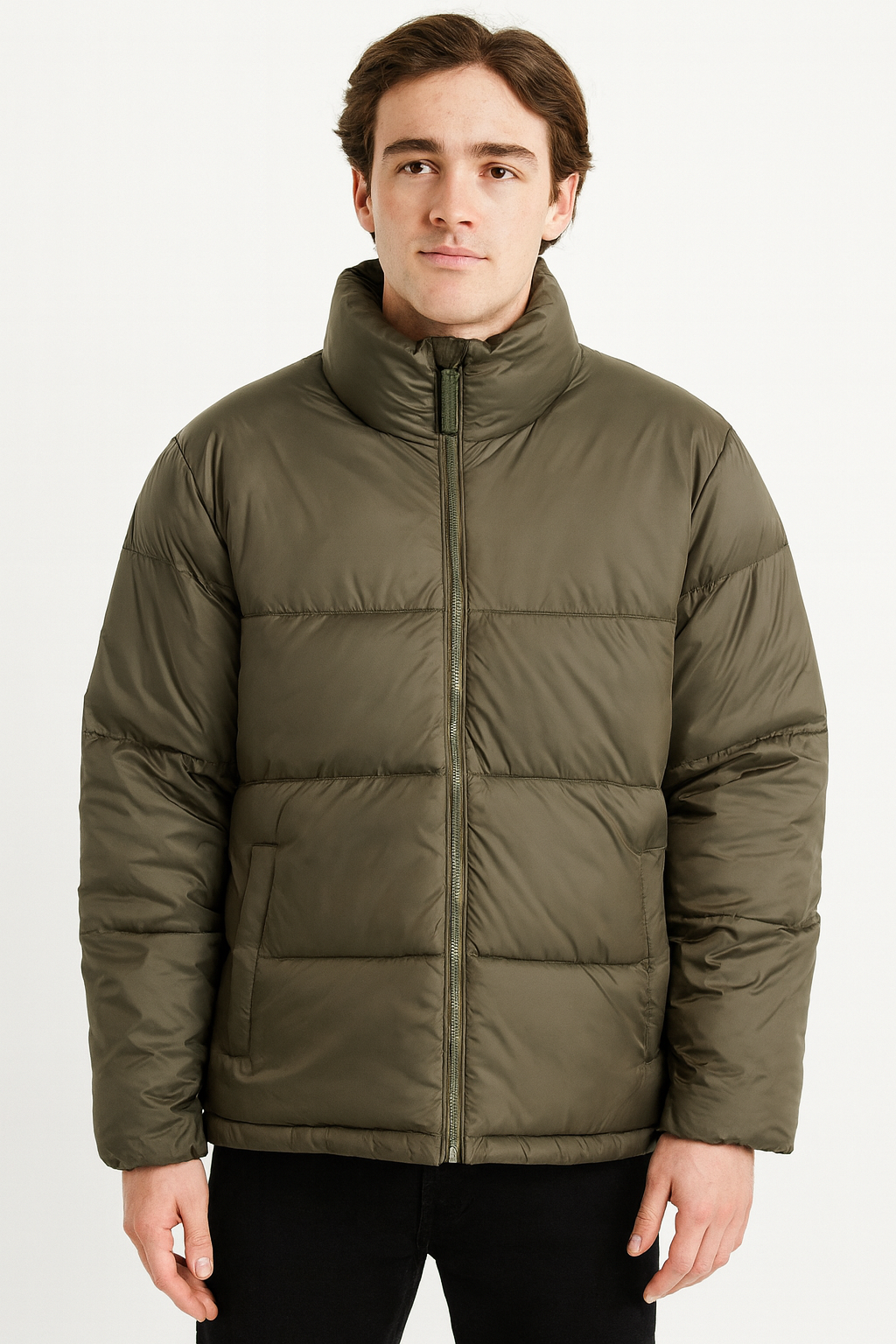 Hollister Men’s Olive Green Puffer Jacket