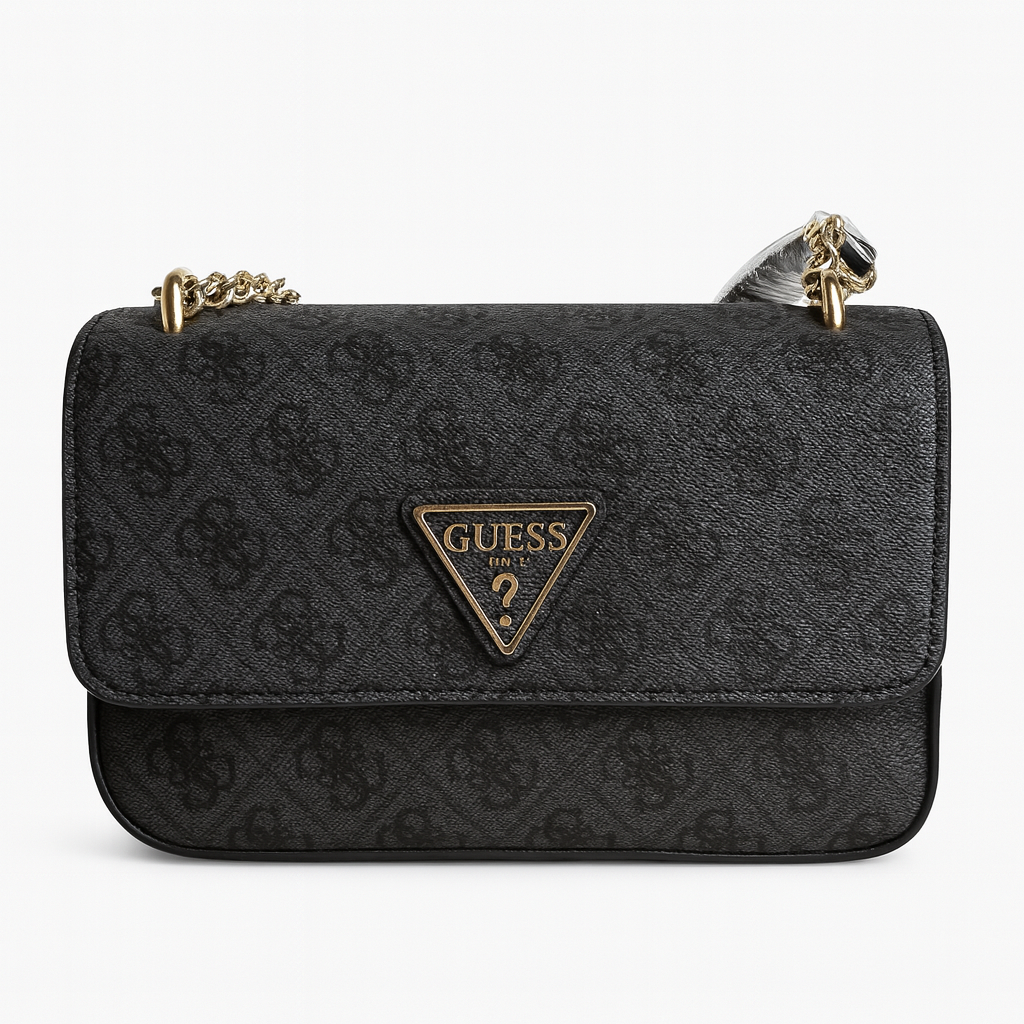 GUESS Women’s Monogram Crossbody Bag with Chain Strap