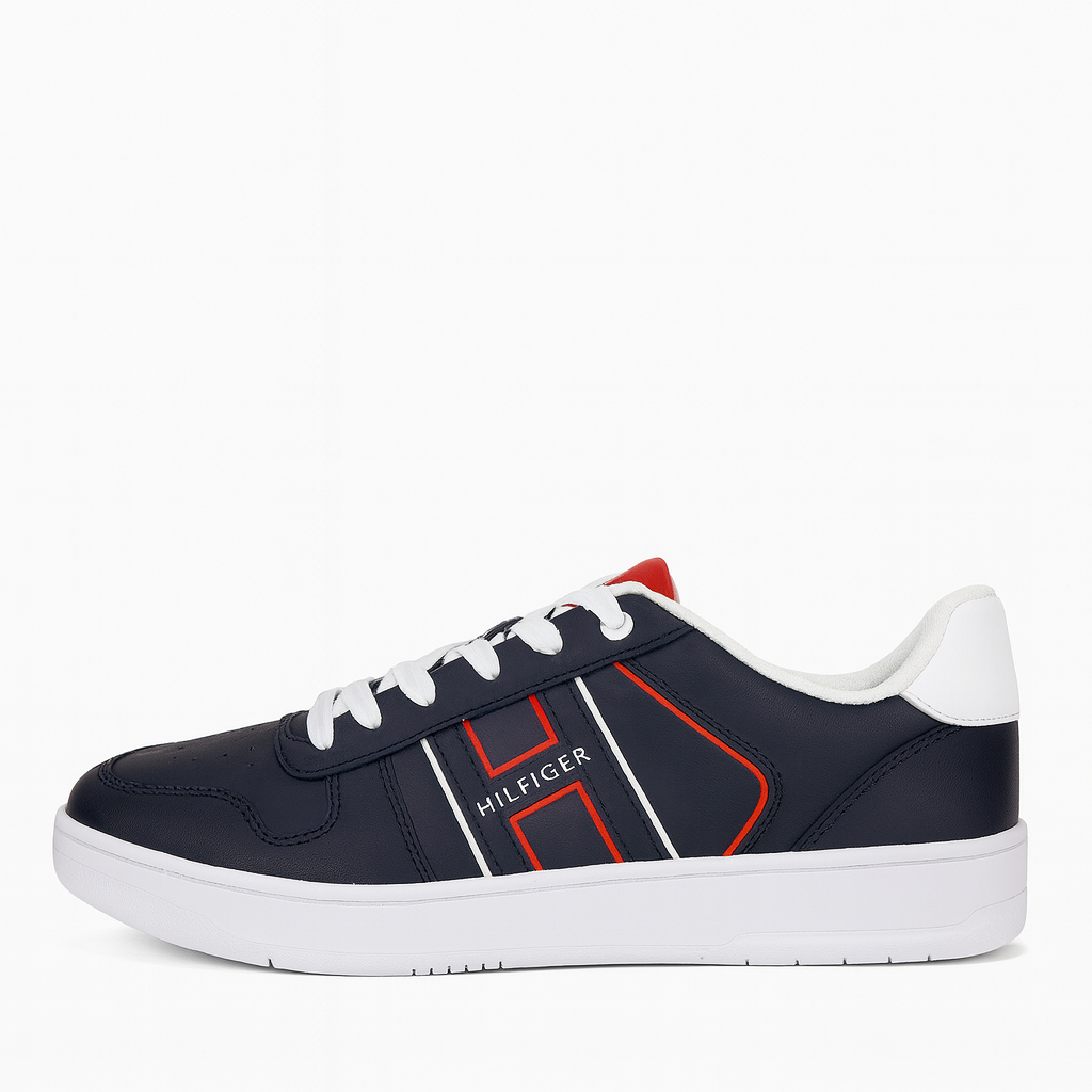 Tommy Hilfiger Navy Sneakers with Red & White Accents – Classic Heritage Style