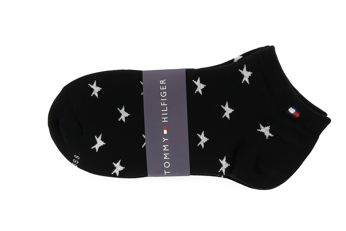 Tommy Hilfiger Men's Black Star Pattern Ankle Socks