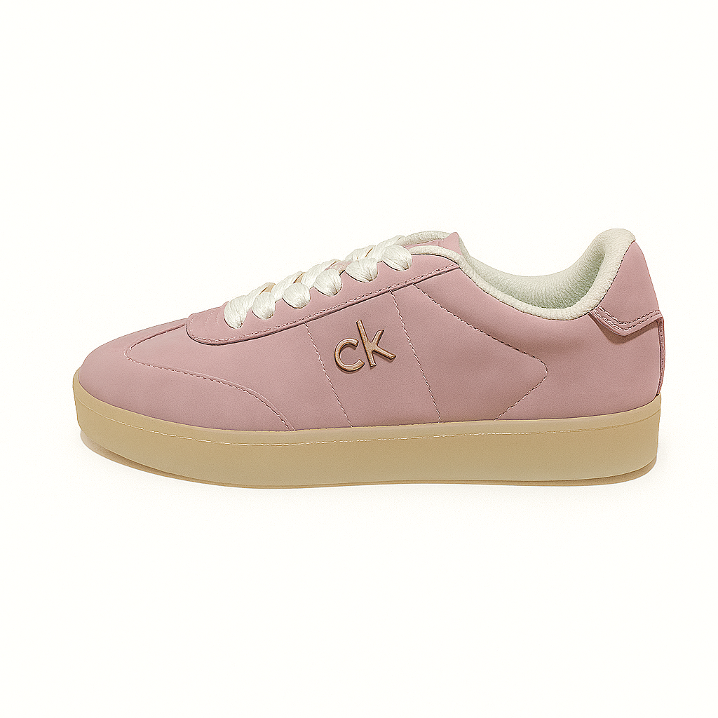 Calvin Klein Women’s Pastel Pink Suede Platform Sneaker