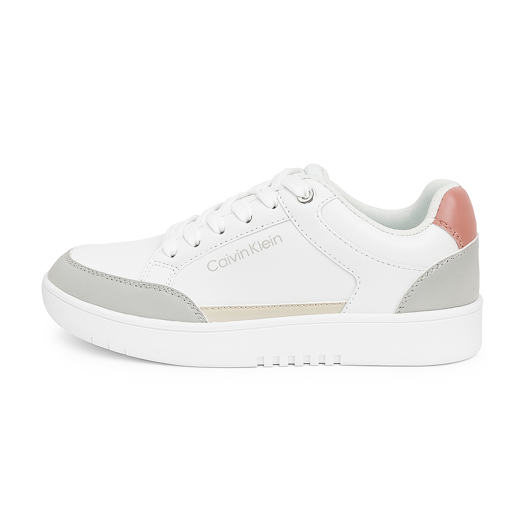 Calvin Klein Women’s White & Pink Casual Sneakers