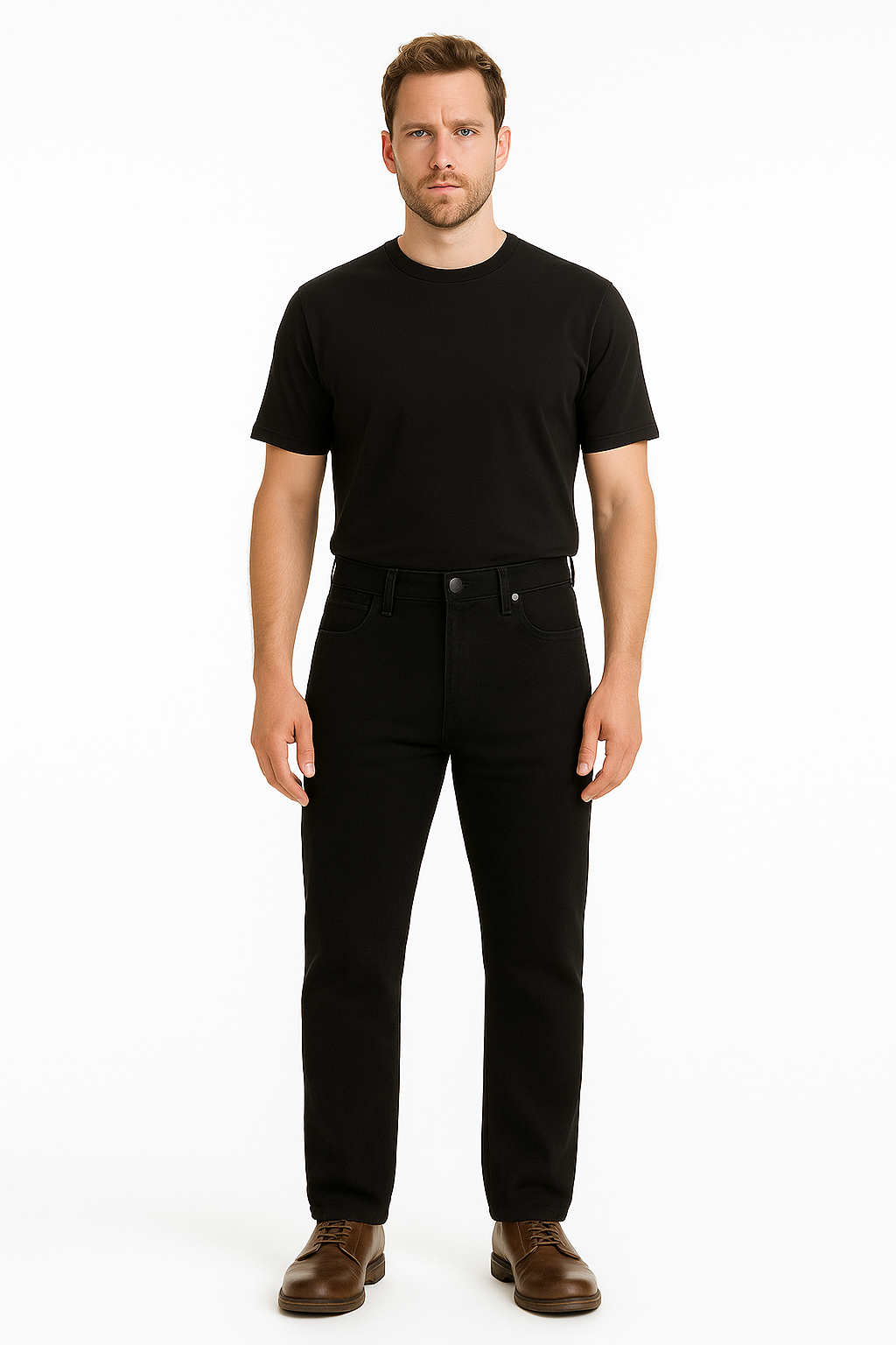 Boss Men's Black Fit Regular Denim Jeans