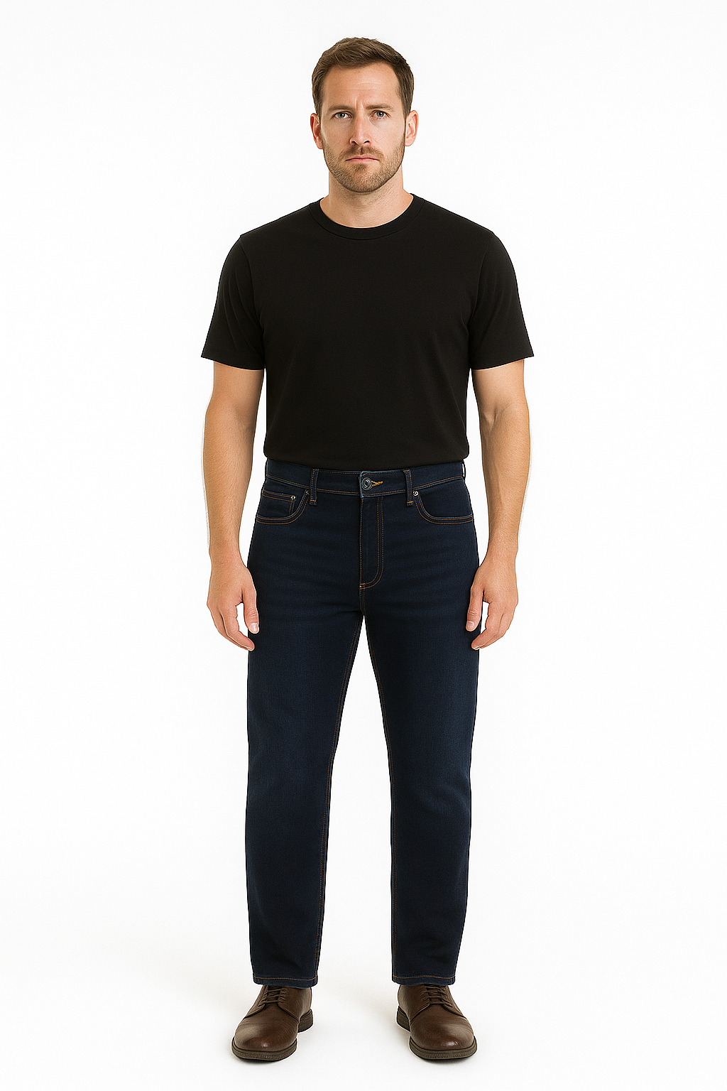 BOSS Men's Regular Fit Dark Wash Jeans