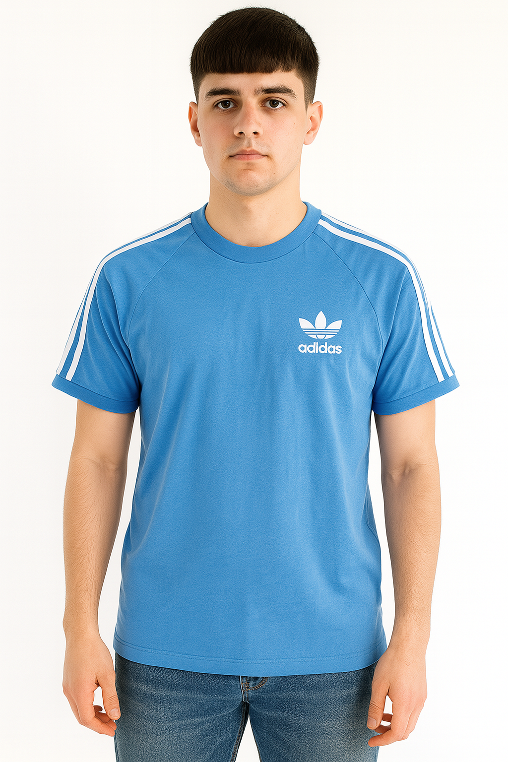 Adidas Men’s Blue 3-Stripes Tee