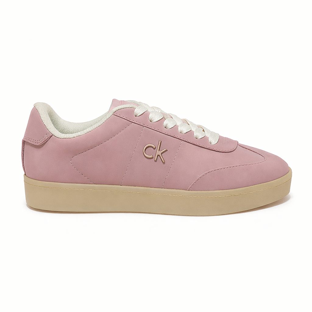 Calvin Klein Women’s Pastel Pink Suede Platform Sneaker