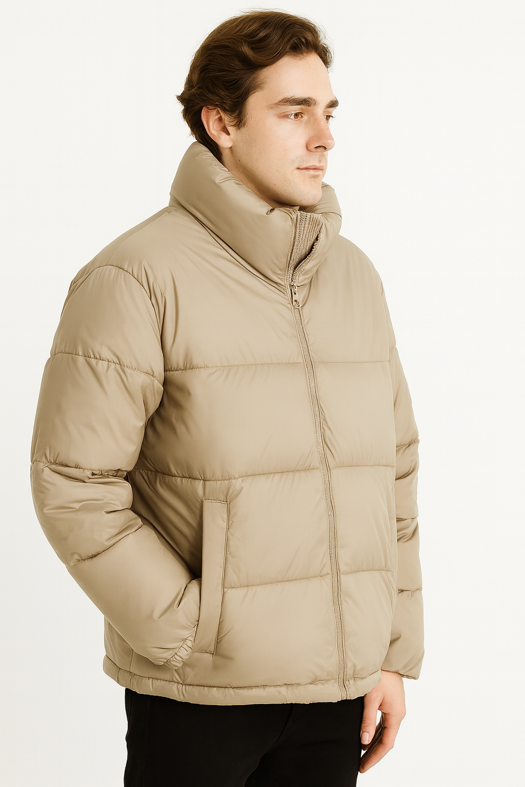 Hollister Men’s Beige Puffer Jacket