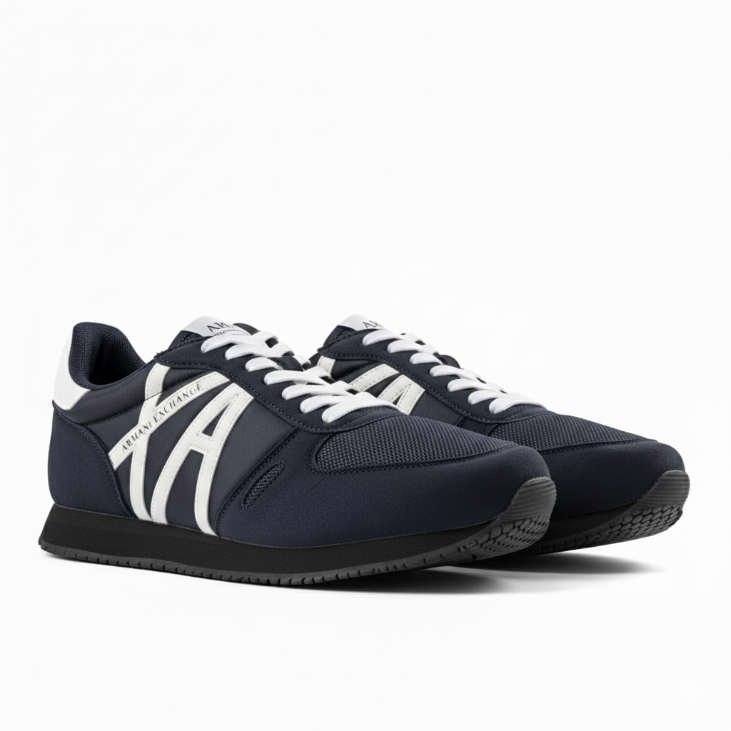 ARMANI EXCHANGE XUX017 Logo Lace-Up Sneakers - DRKNVY
