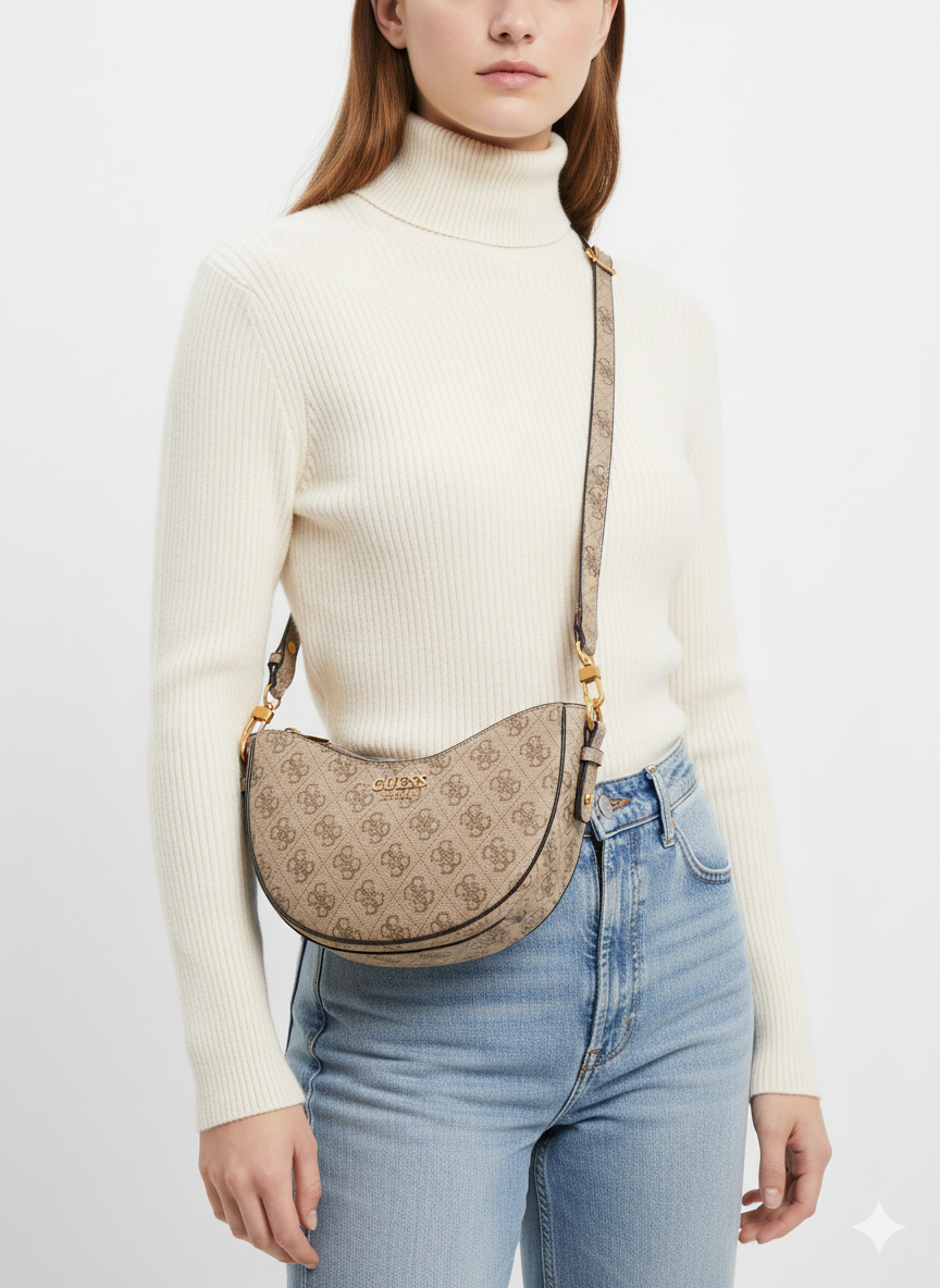 GUESS - Sporty Mesh Runner Crossbody Bag with Rectangular Logo Plaque