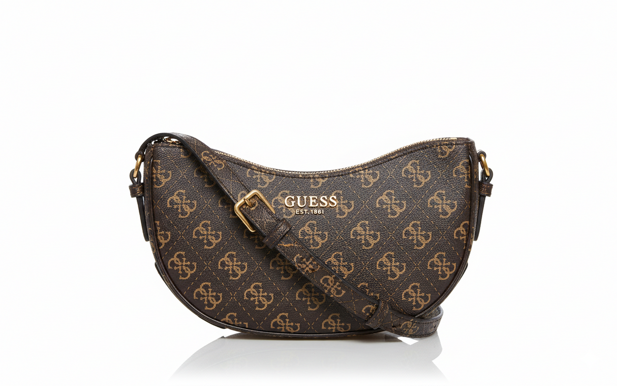 GUESS - Quilted Flap Crossbody Bag with Chain Strap and Iconic Logo