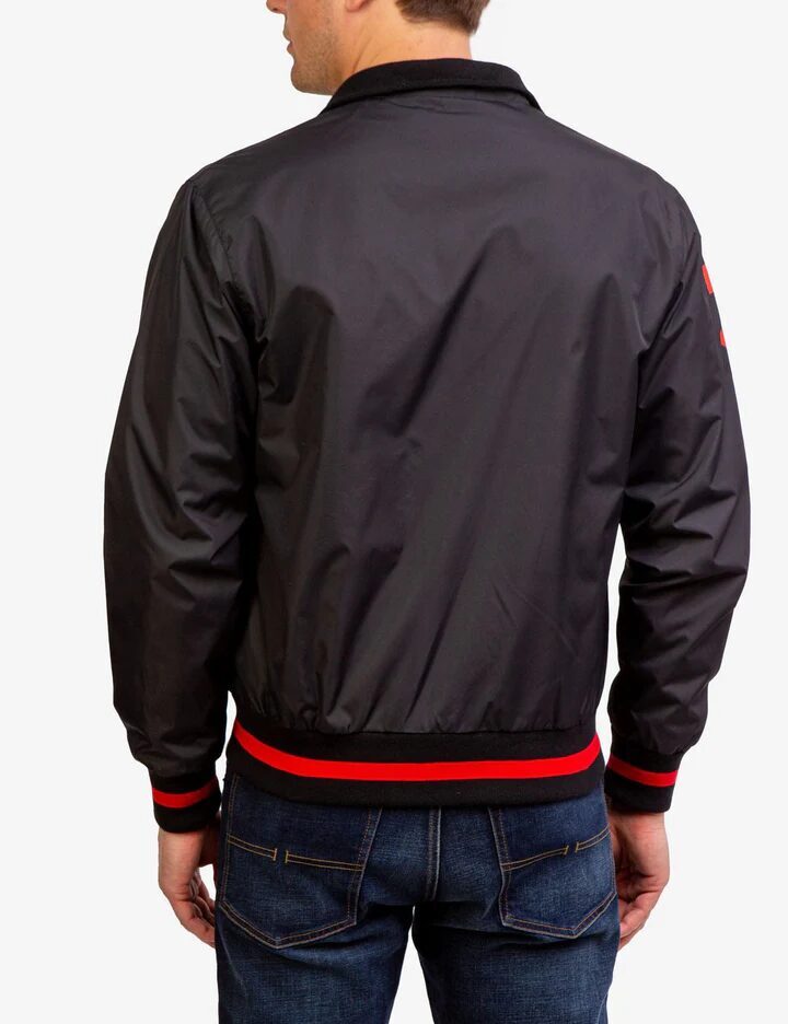 U.S. Polo Assn. Men’s Black Bomber Jacket with Red Detailing