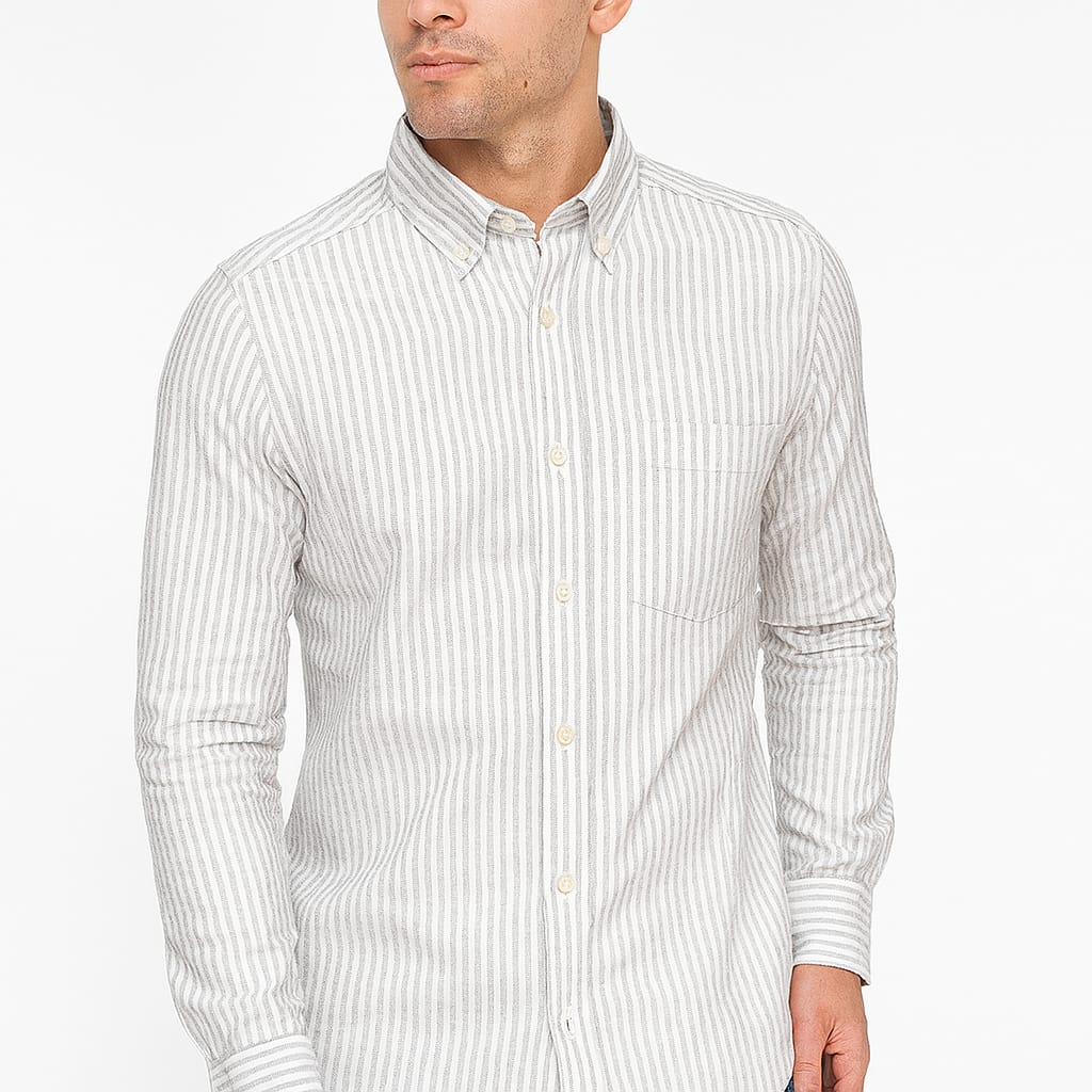 ONLY & SONS White and Grey Striped Long Sleeve Shirt