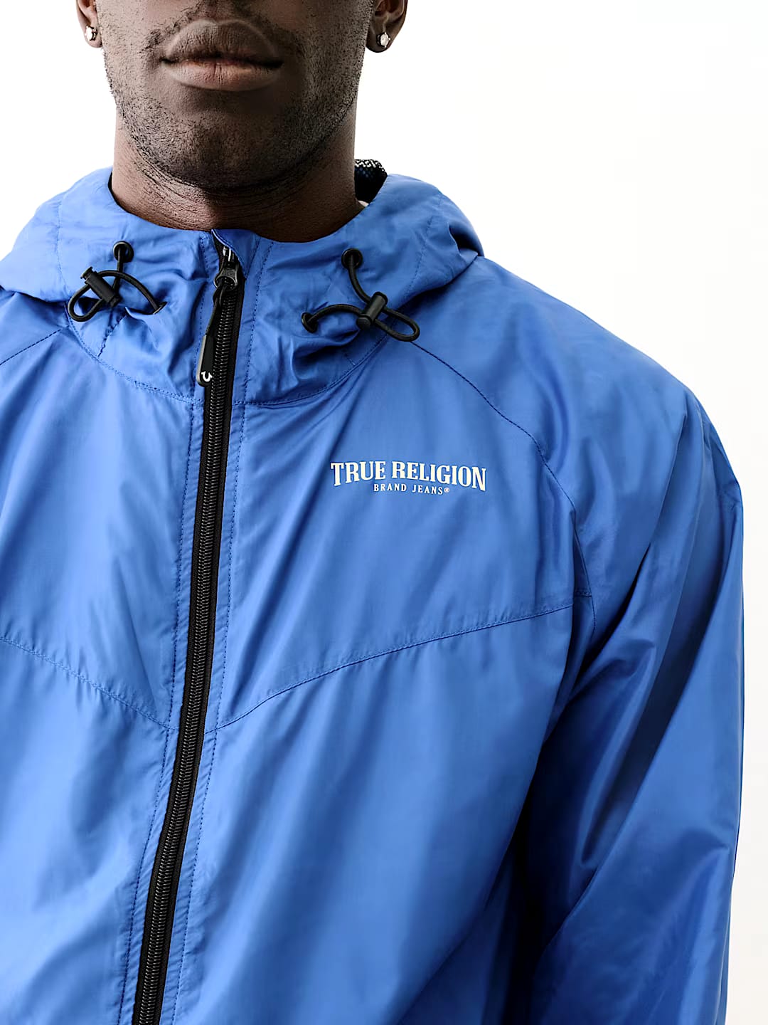 True Religion Men’s Blue Lightweight Hooded Zip Jacket