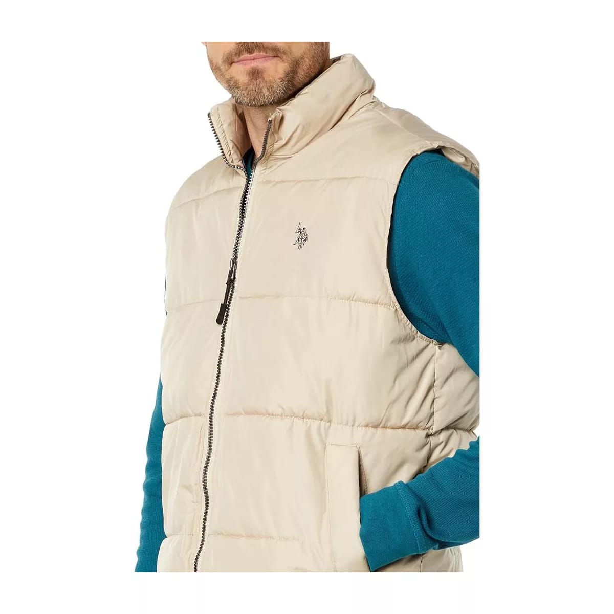 U.S. Polo Assn. Men's Puffer Vest - Essential Tan Sleeveless