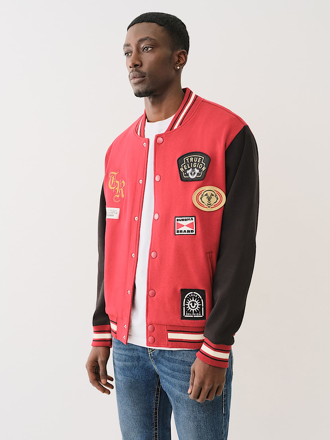 True Religion Men’s Varsity Jacket – Red&Black (Ah-USA)