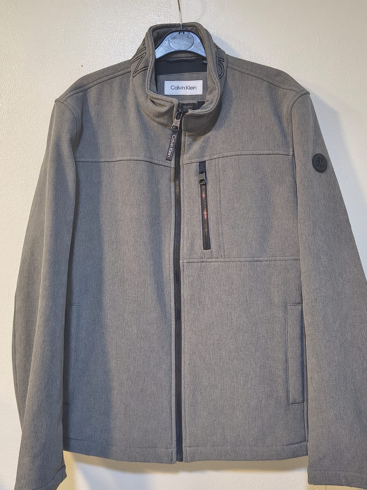 Calvin Klein Infinite Stretch Soft Shell Lightweight Water-Repellent Men Jacket – Grey