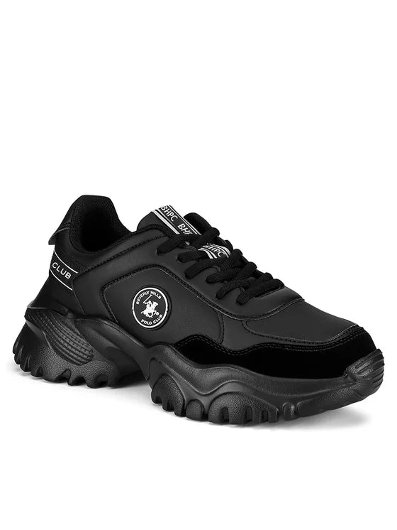 Beverly Hills Polo Club Women’s Black Chunky Lace-Up Sneakers