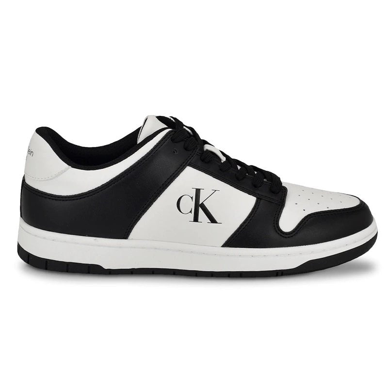 Calvin Klein Men’s Black & White Leather Sneakers