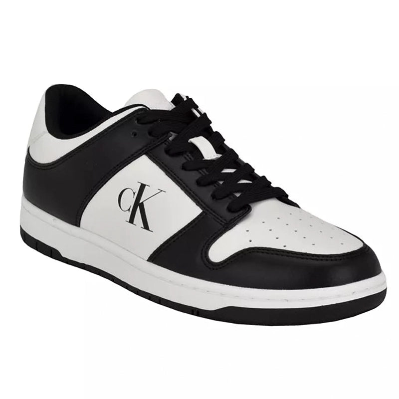 Calvin Klein Men’s Black & White Leather Sneakers