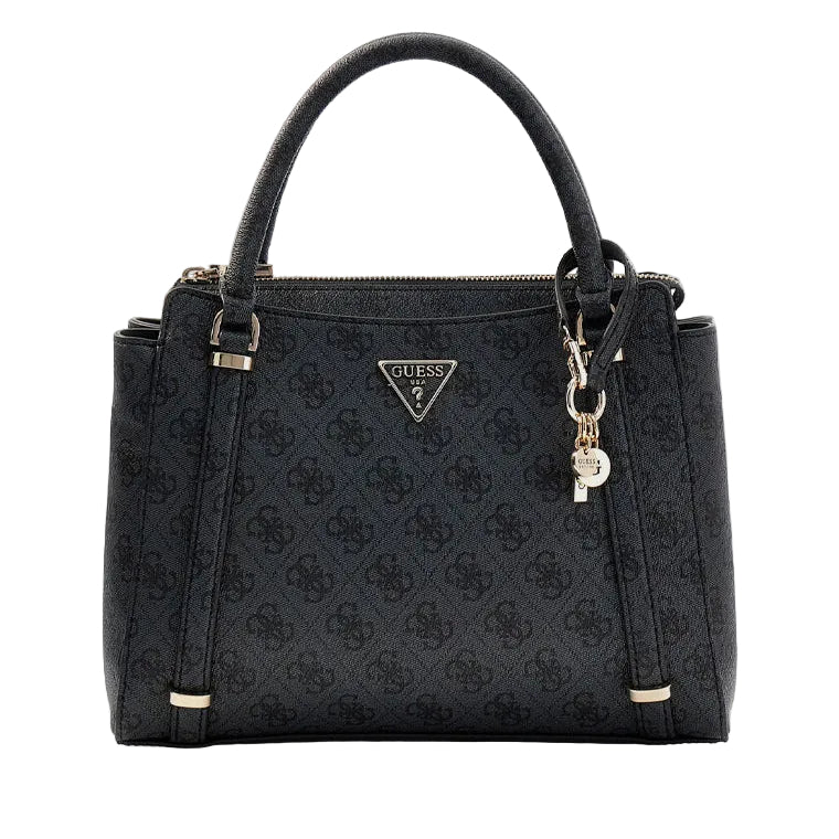 GUESS Eco Erica 2 Compartment Satchel Coal Logo