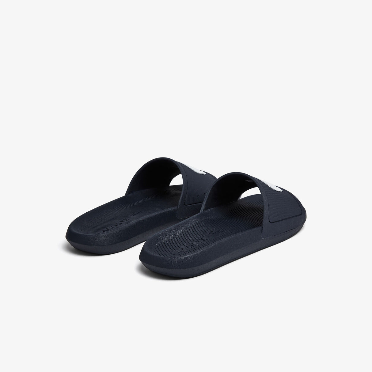 LACOSTE - Men's Croco Synthetic Slides - Navy