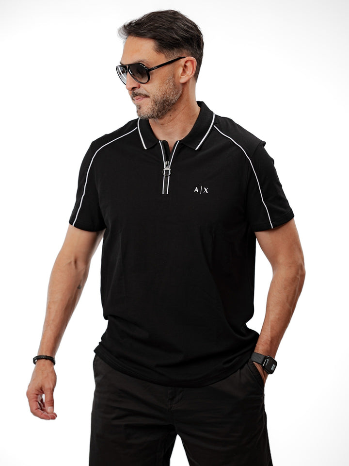 Armani Exchange polo shirt with logo and piping