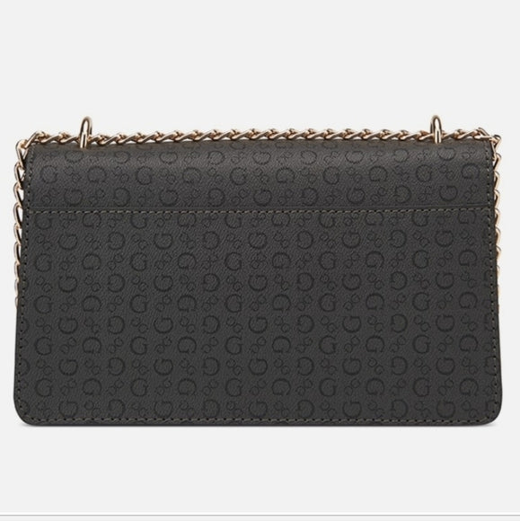 Guess Structured Logo Print Handbag