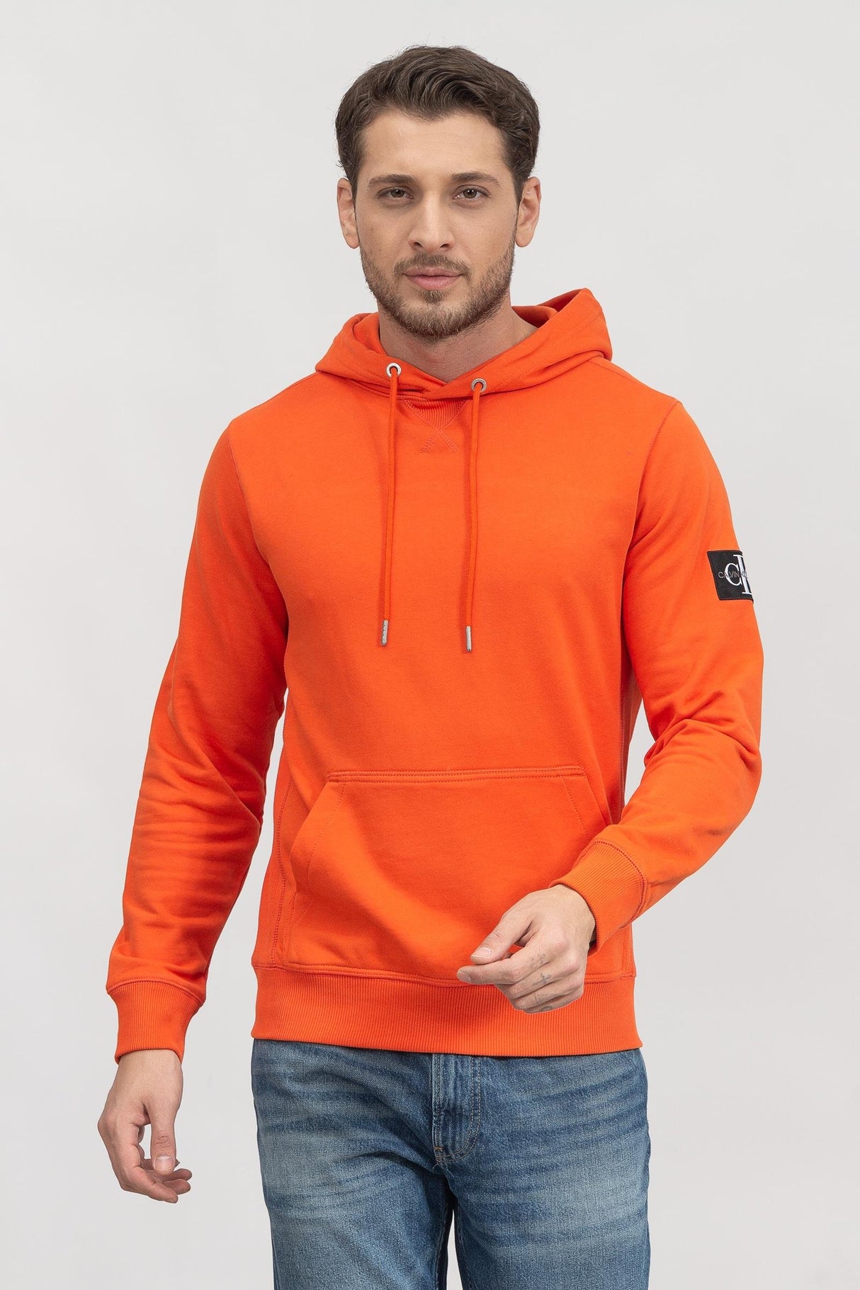 Calvin Klein Hoodie Men Logo Prited _ Orange