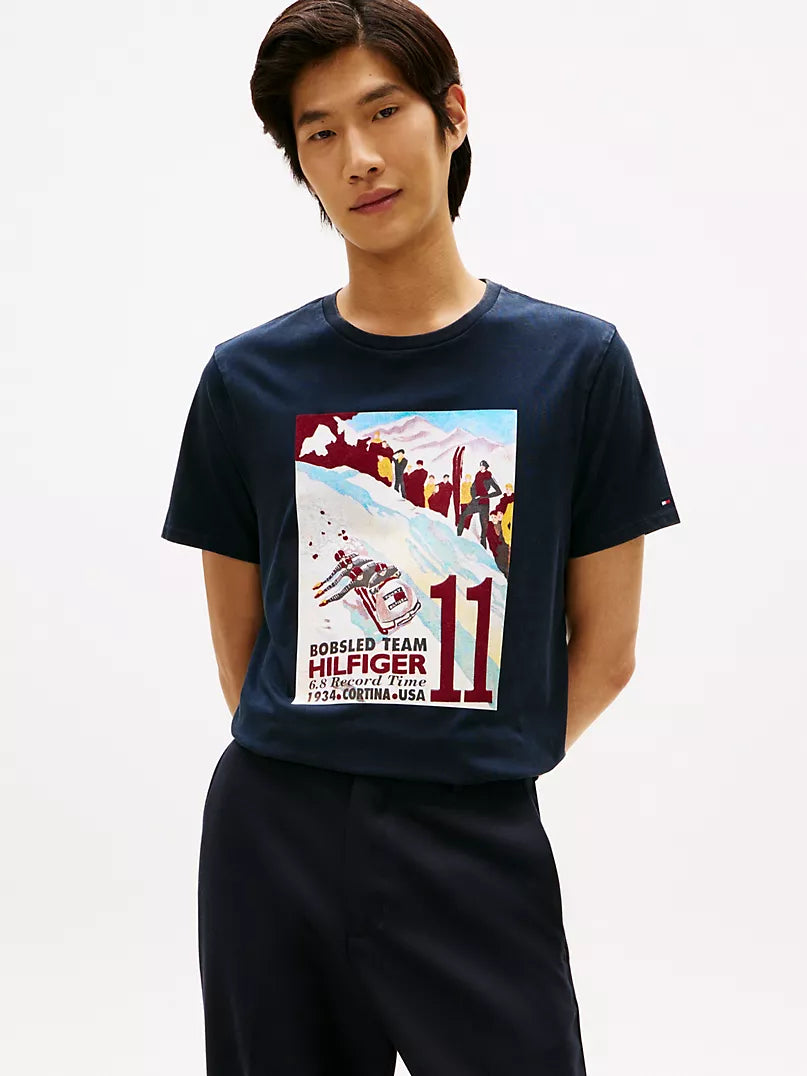 TommyHilfiger Bobsled Team Graphic T-Shirt regular fit _ Navy