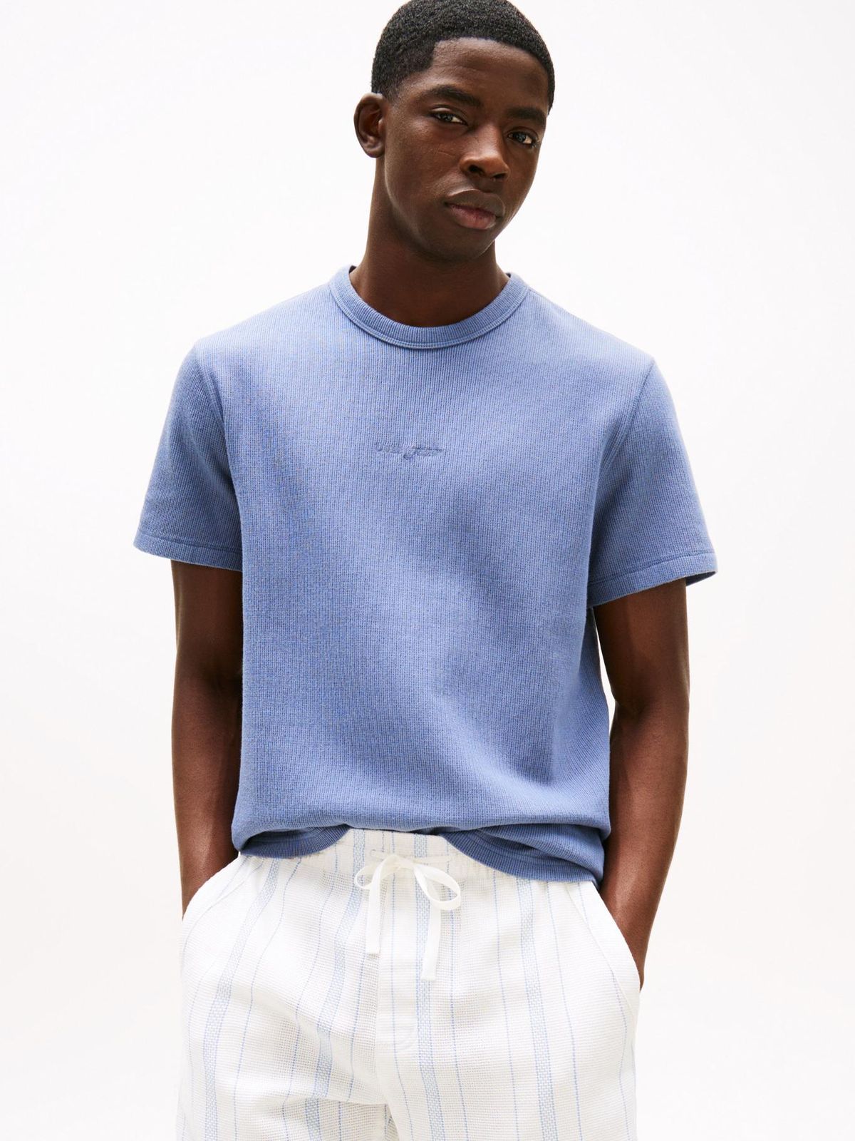 TOMMY JEANS WAFFLE SCRIPT round T_shirt