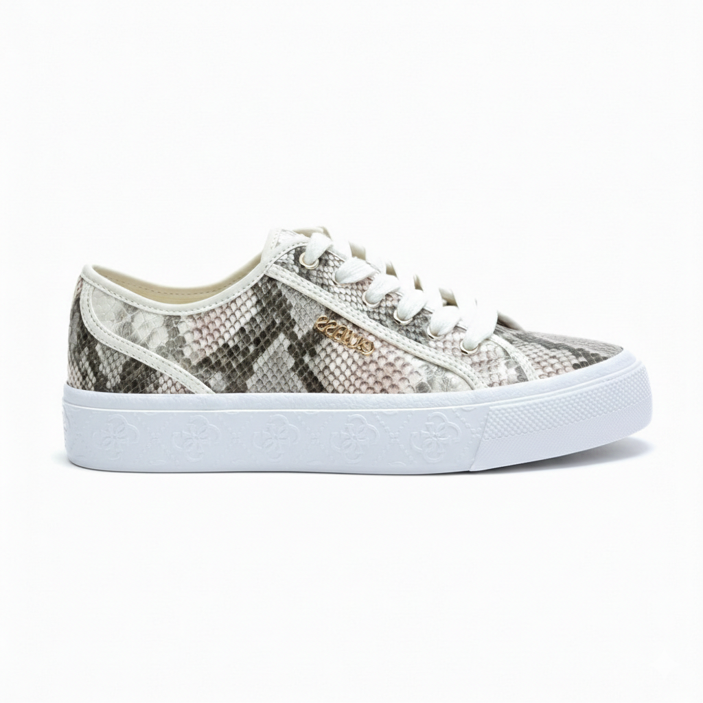 GUESS Women’s Snake-Print Low-Top Sneakers
