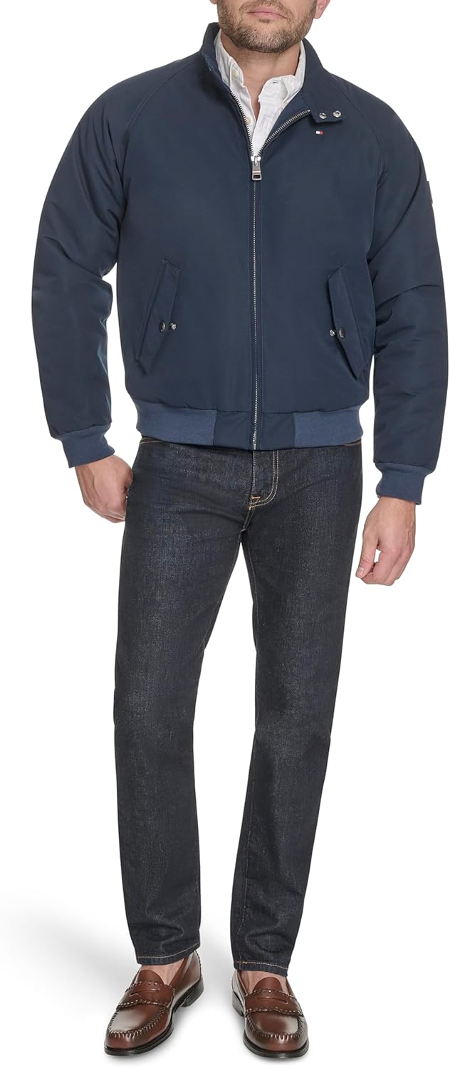 Tommy Hilfiger textile bomber with lightweight Men Jacket Navy