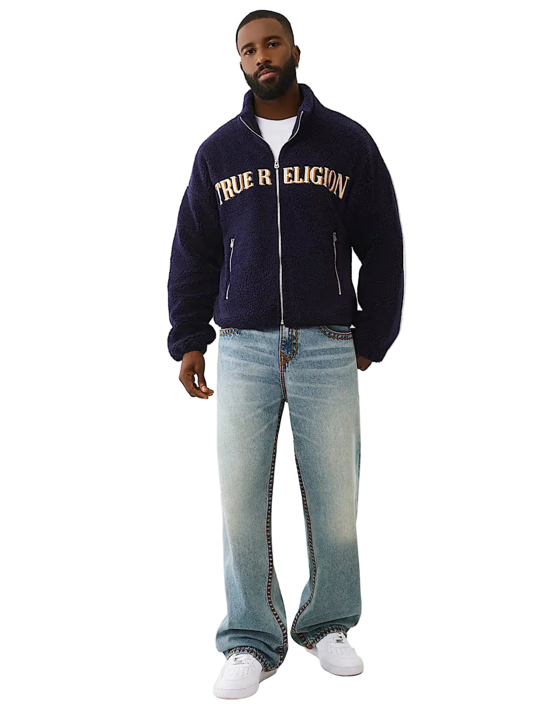 True Religion sherpa logo Men jacket _ Navy