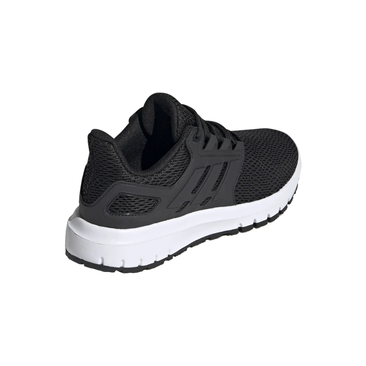 Adidas Ultimashow running shoe in black with a white midsole.